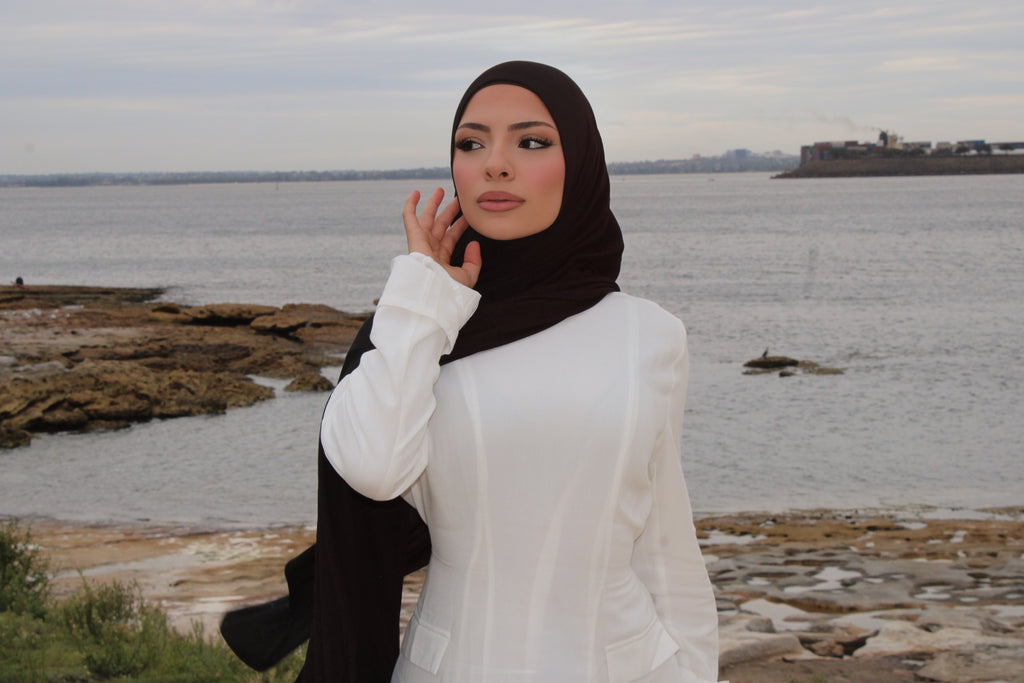 Black Jersey Hijab Set