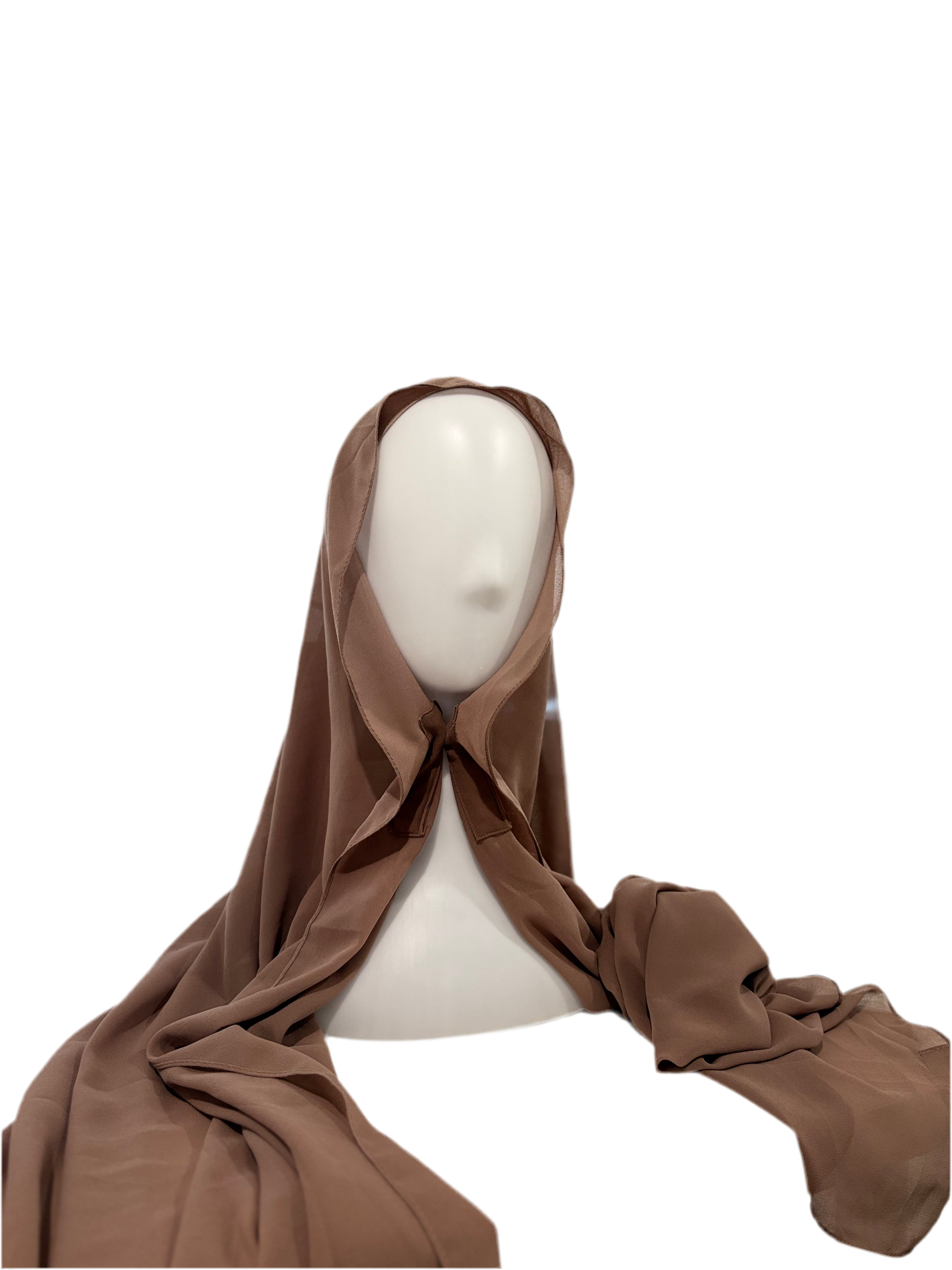 TWO IN ONE CHIFFON HIJAB & Latte