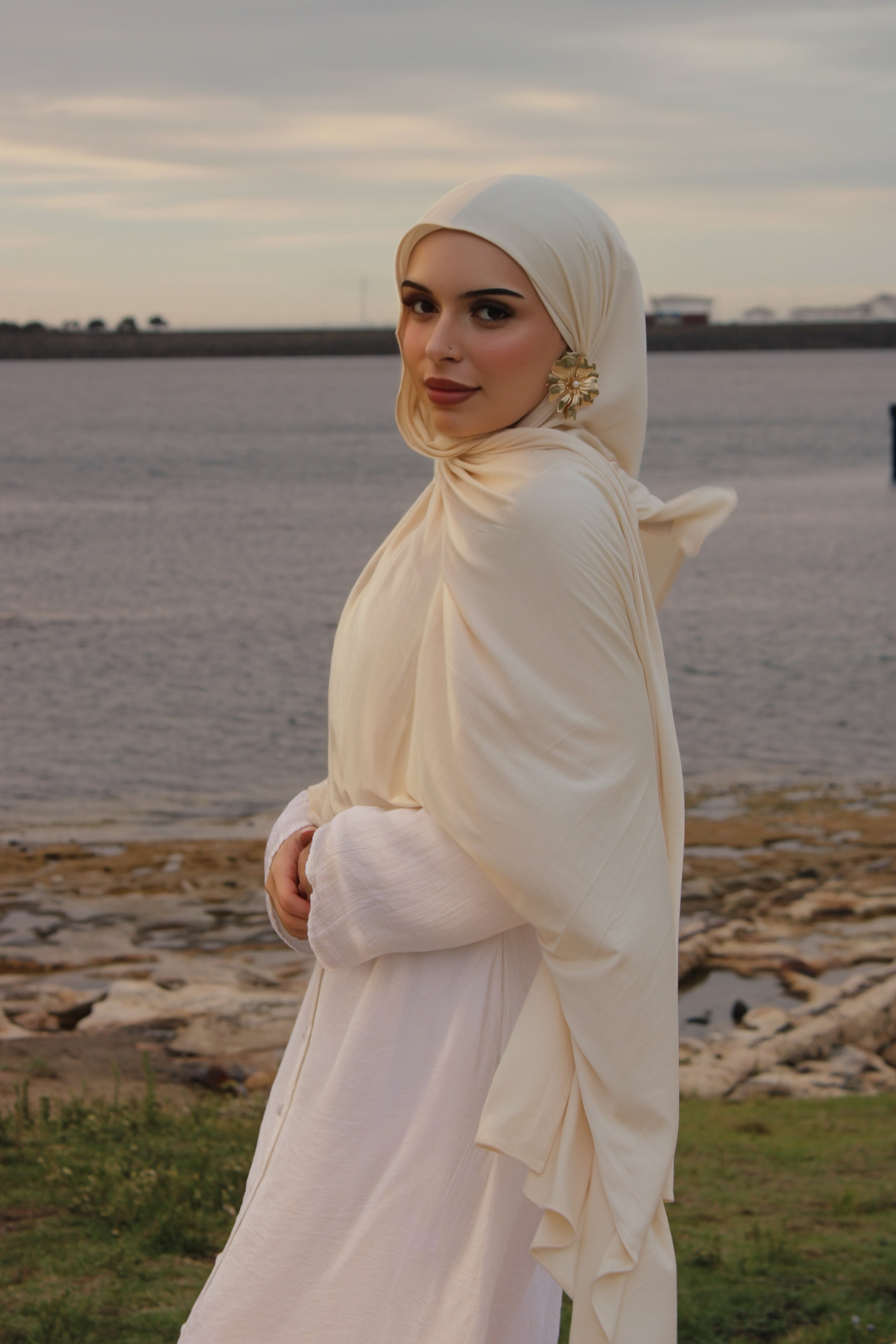 Vanilla Jersey Hijab Set