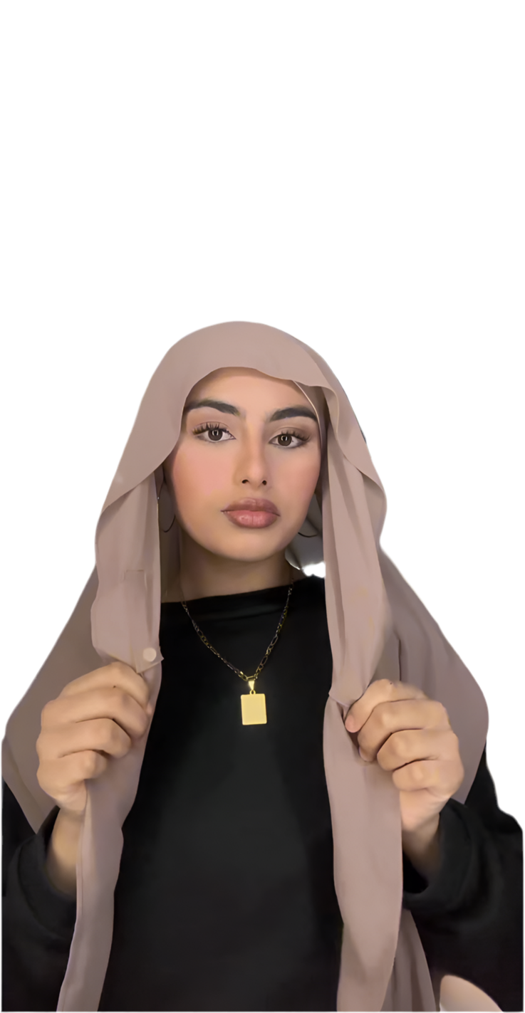 TWO IN ONE CHIFFON HIJAB & Latte