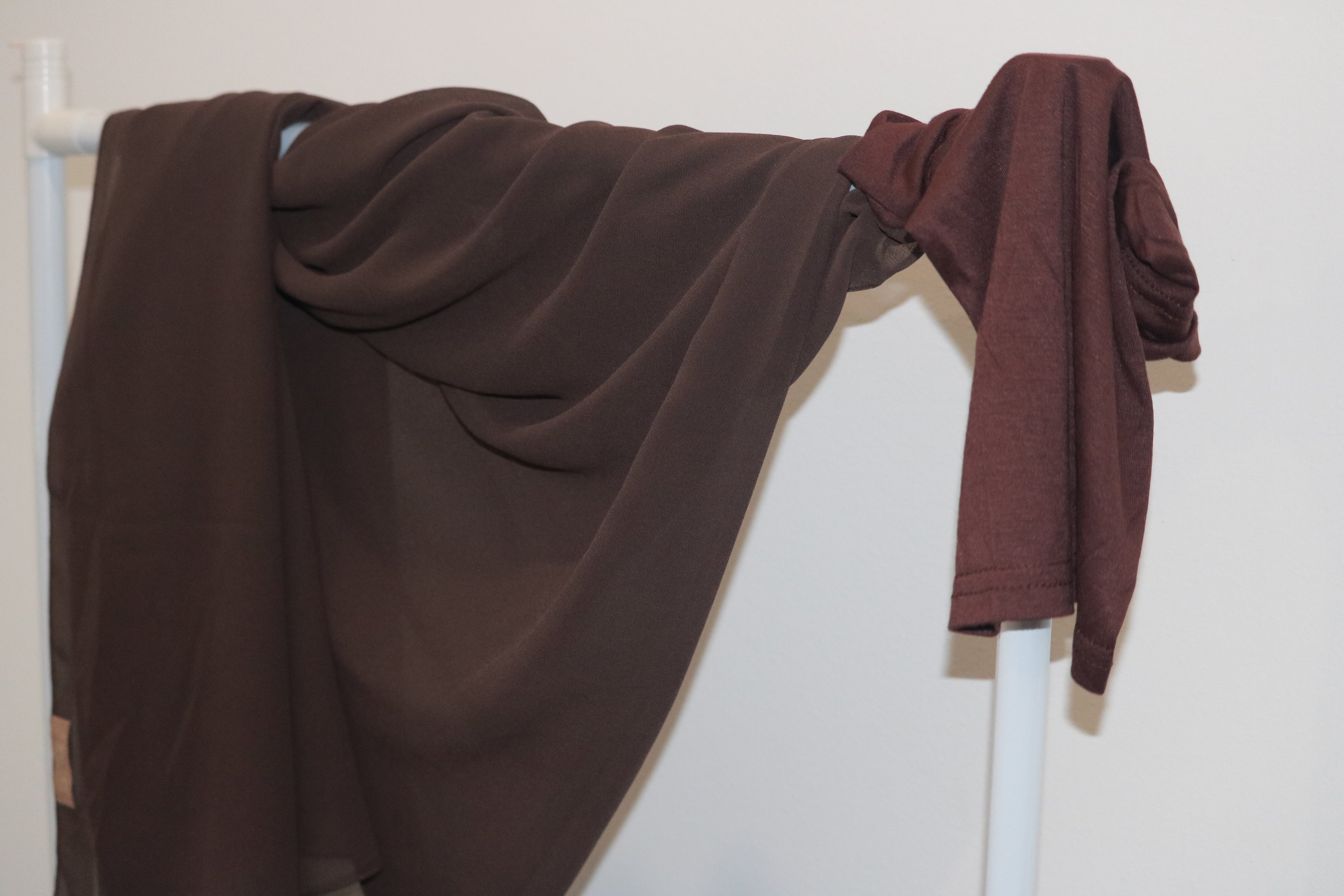 TWO IN ONE CHIFFON HIJAB & Espresso