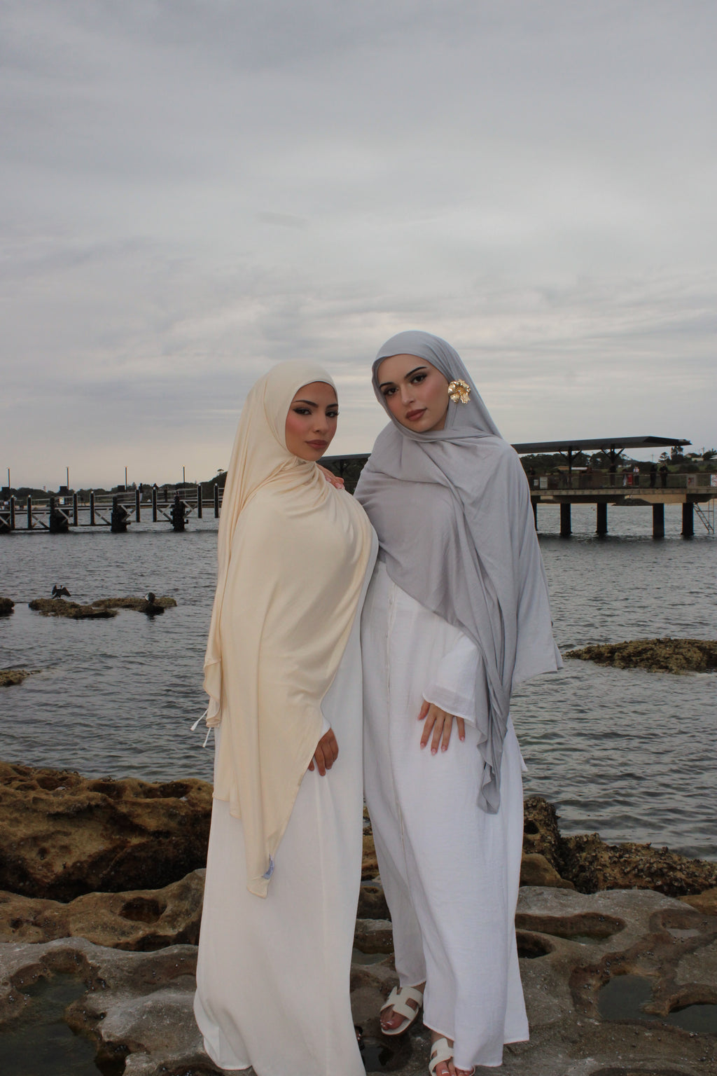 Silver Jersey Hijab Set