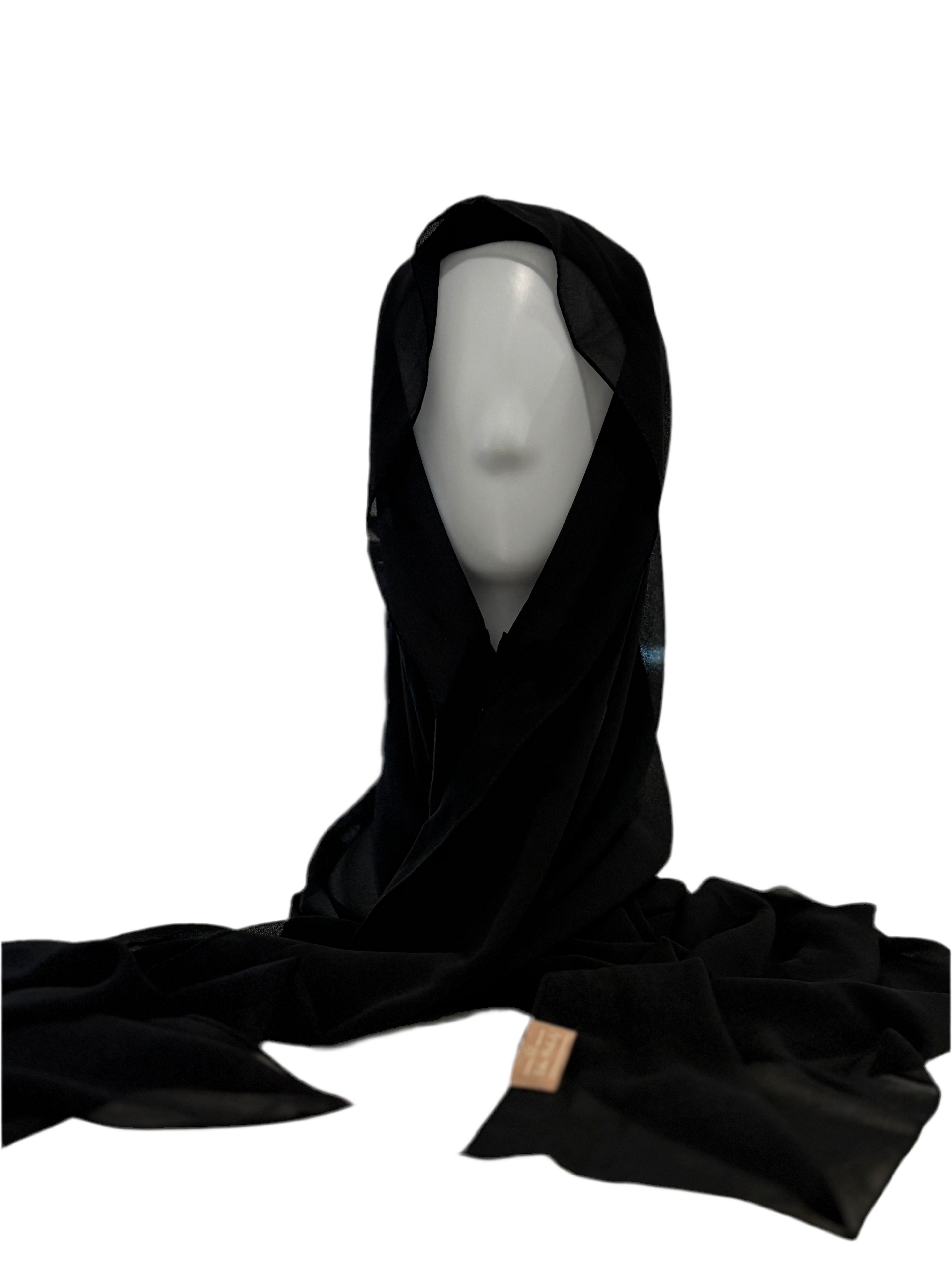 TWO IN ONE CHIFFON HIJAB & Black
