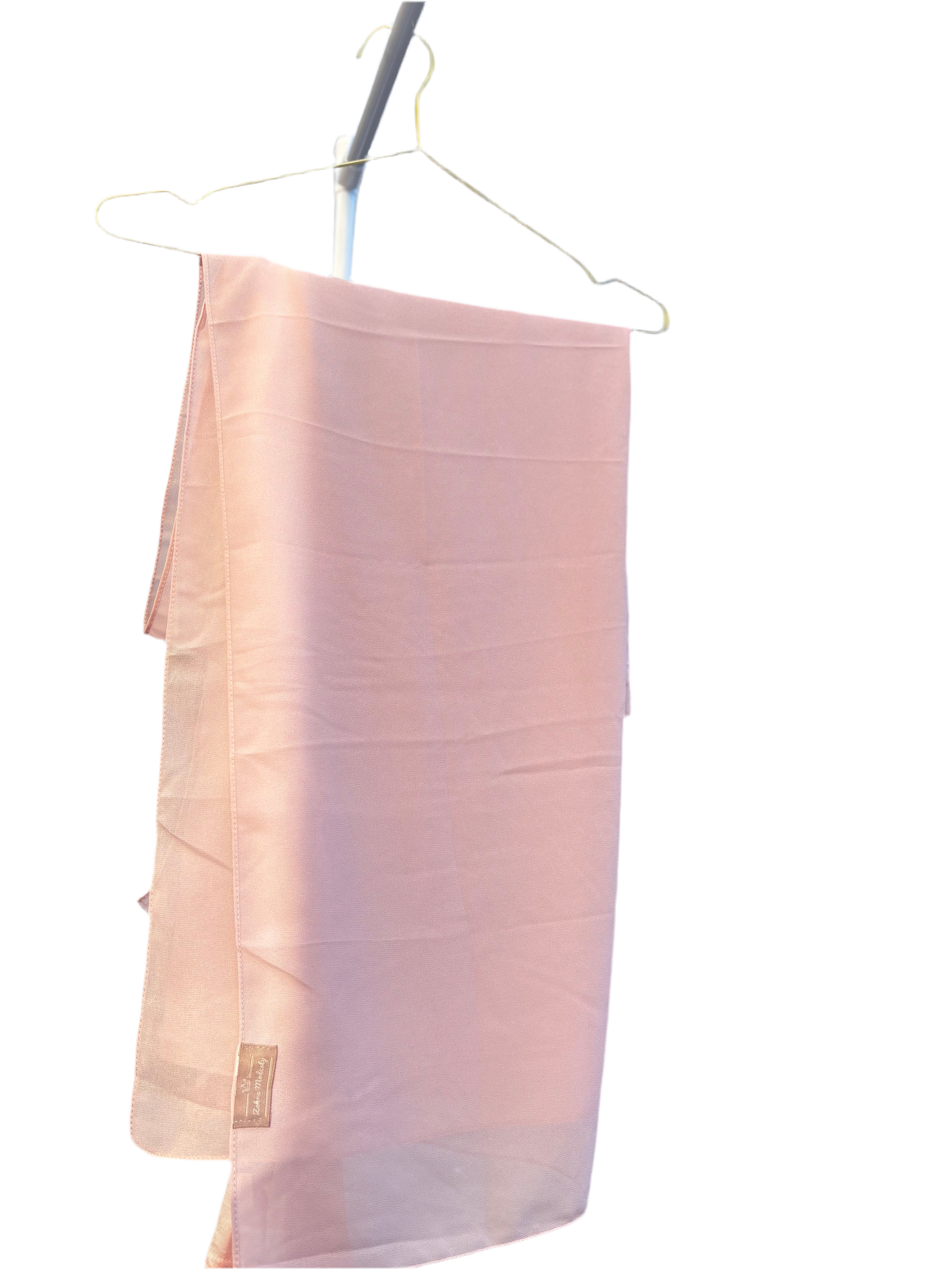 TWO IN ONE CHIFFON HIJAB & Blush Rose