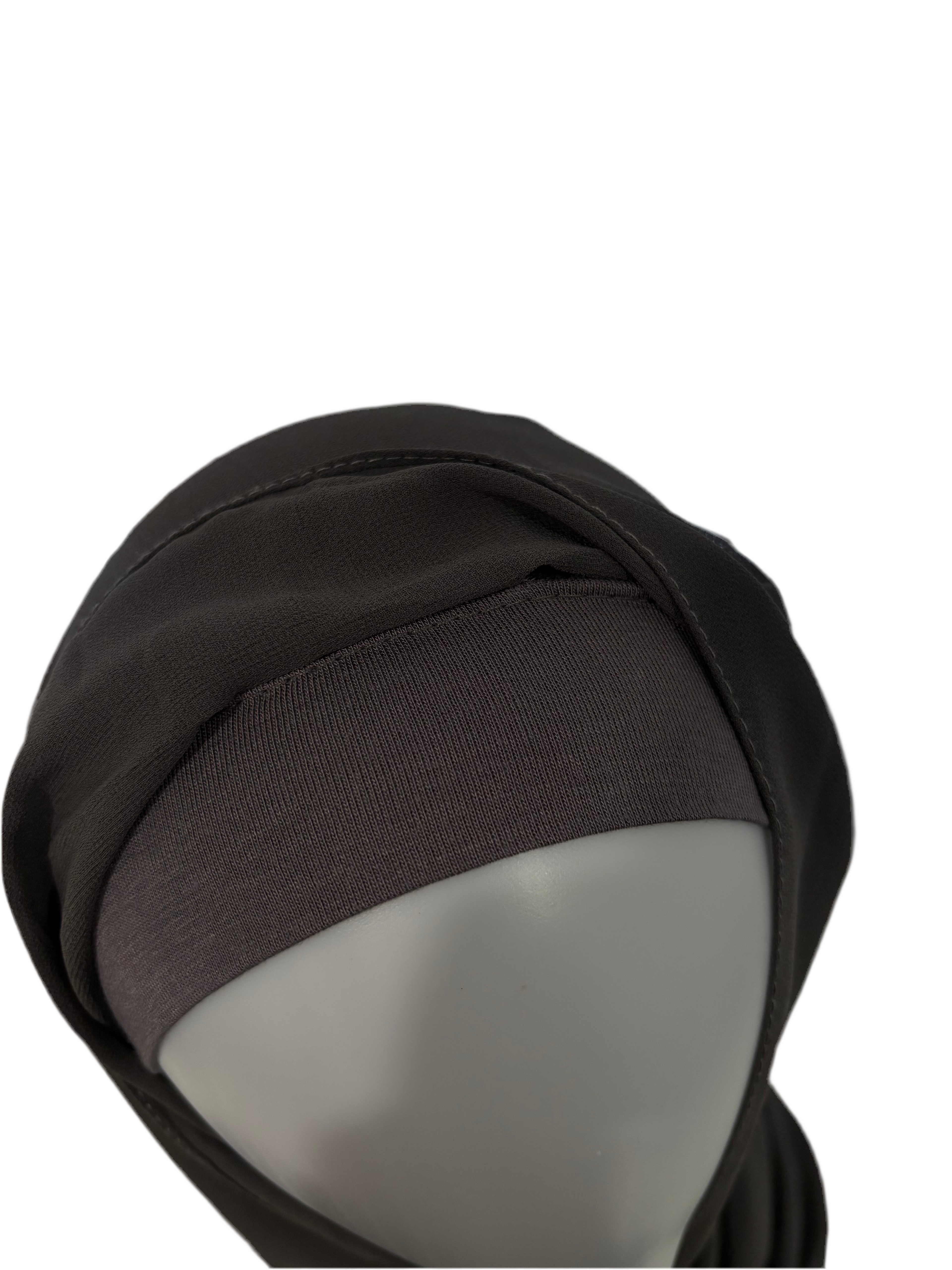 TWO IN ONE CHIFFON HIJAB & Dark Ash