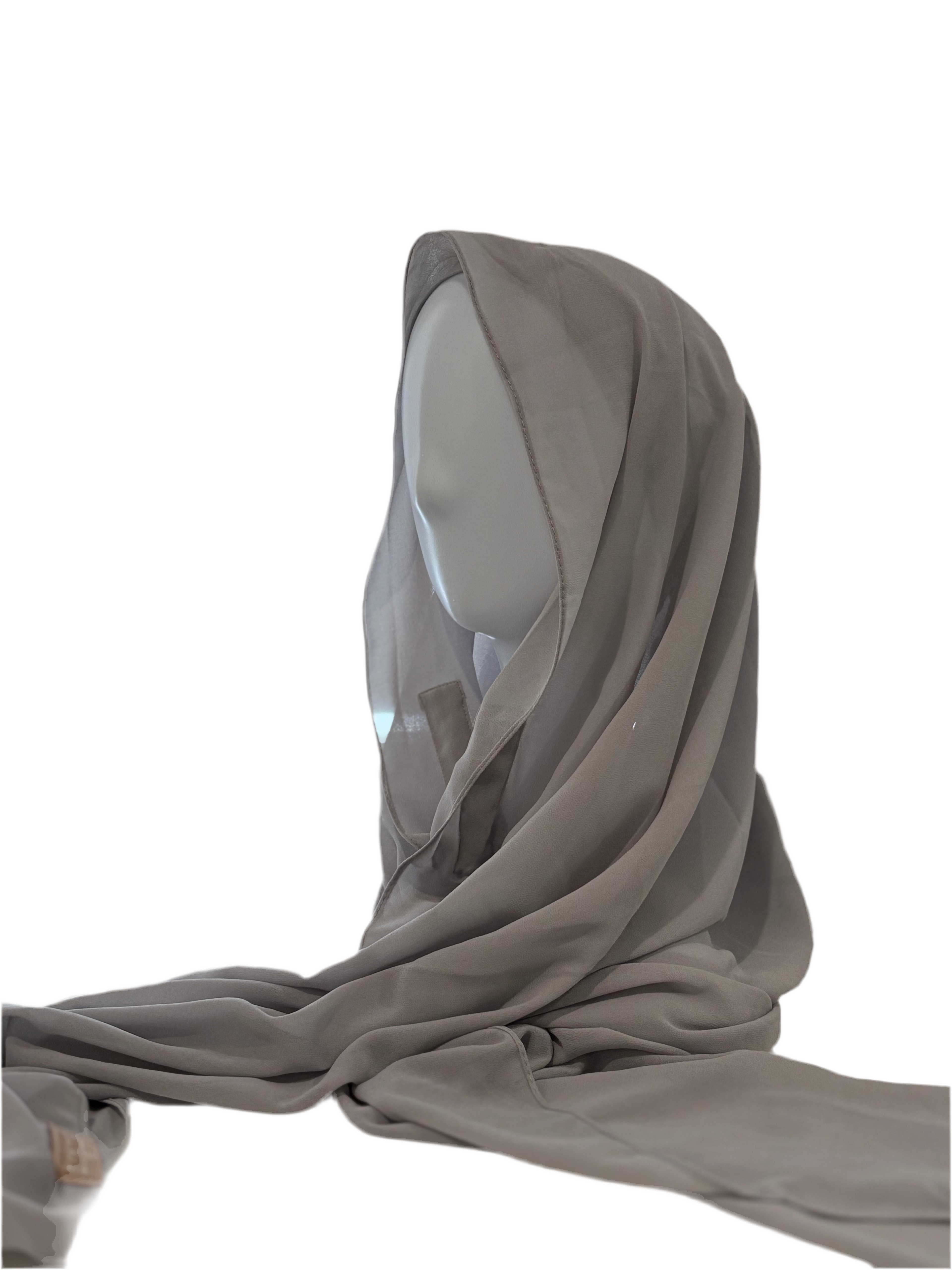 TWO IN ONE CHIFFON HIJAB & Stone