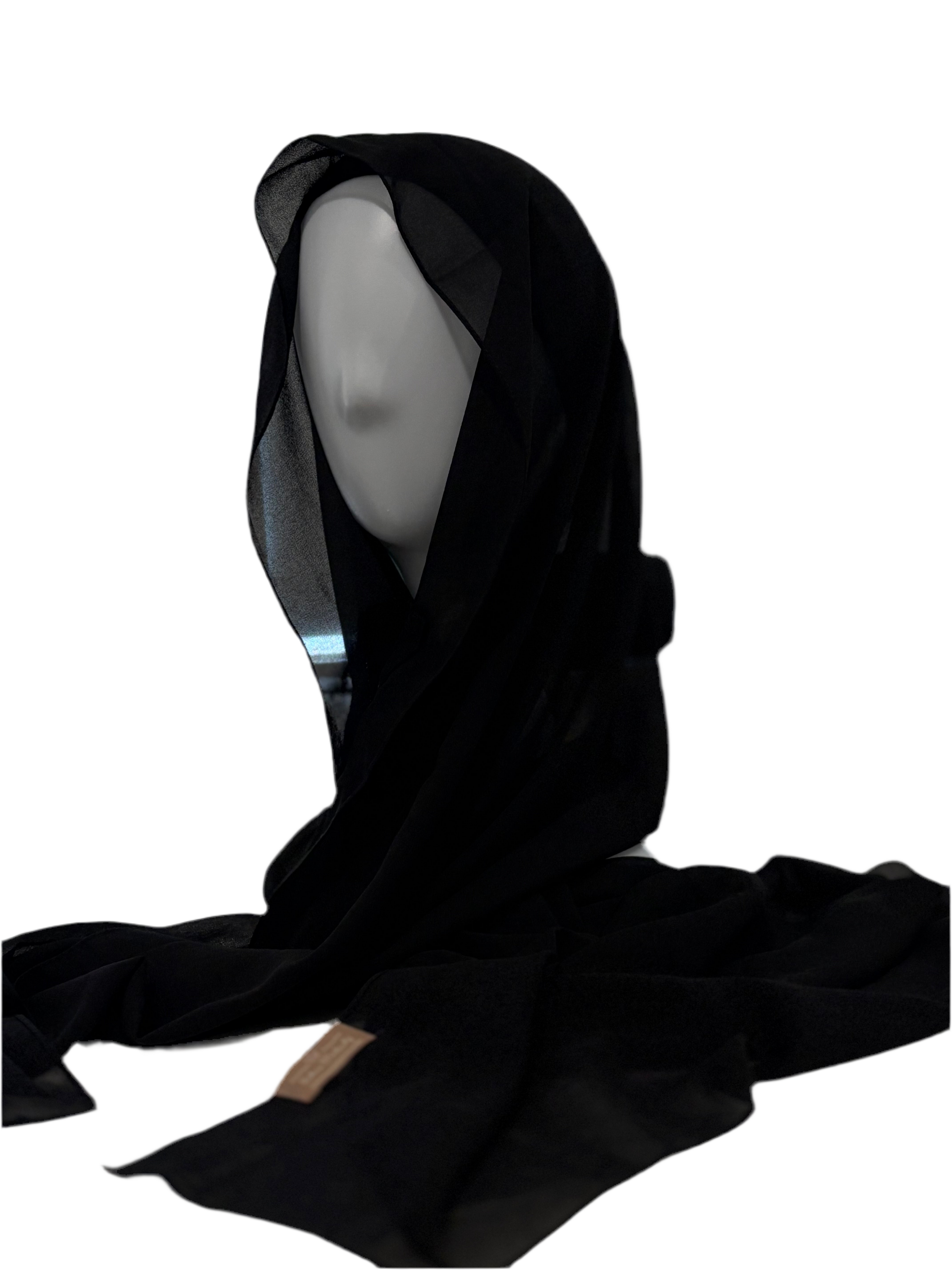 TWO IN ONE CHIFFON HIJAB & Black