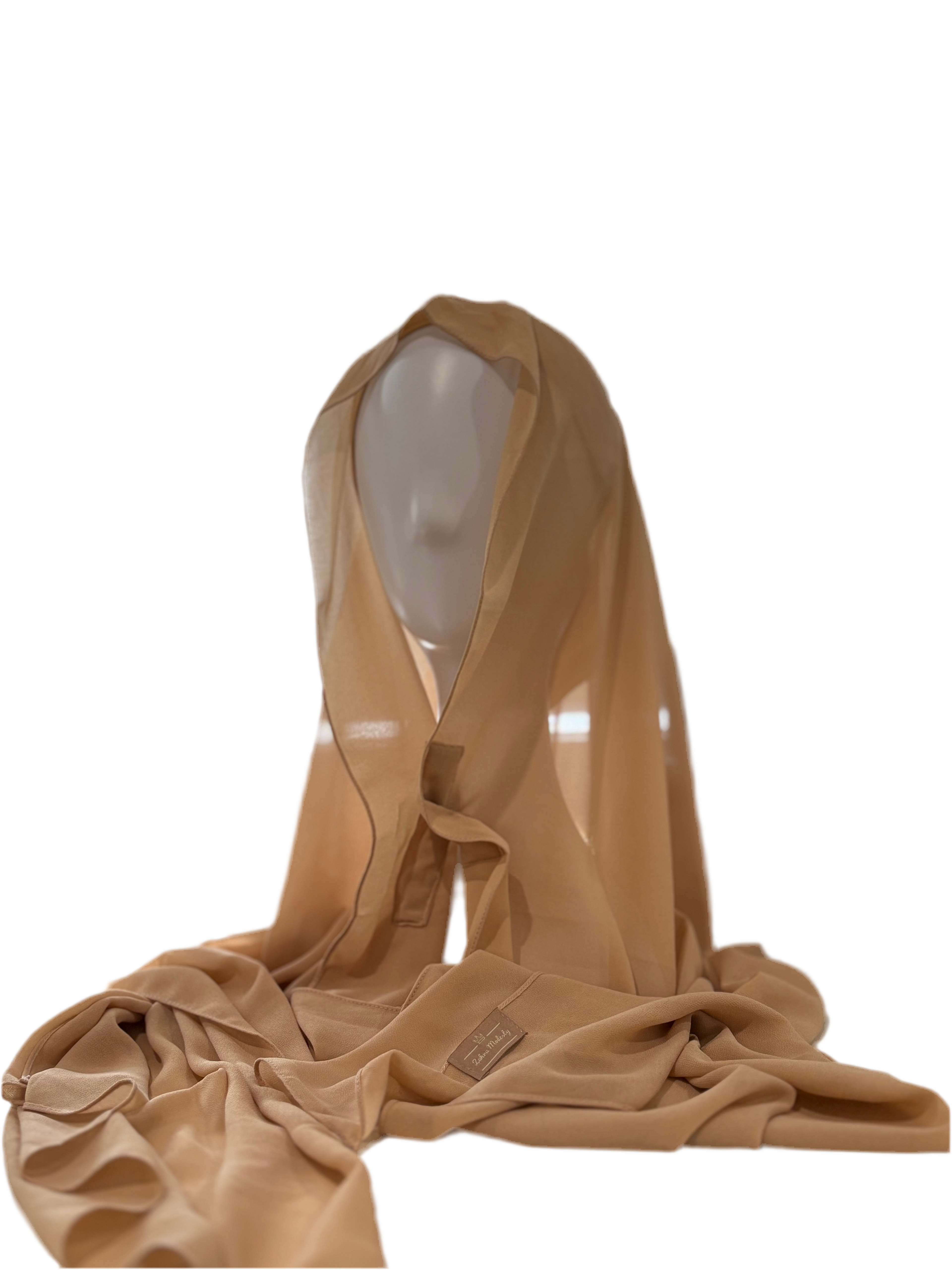 TWO IN ONE CHIFFON HIJAB & Caramel