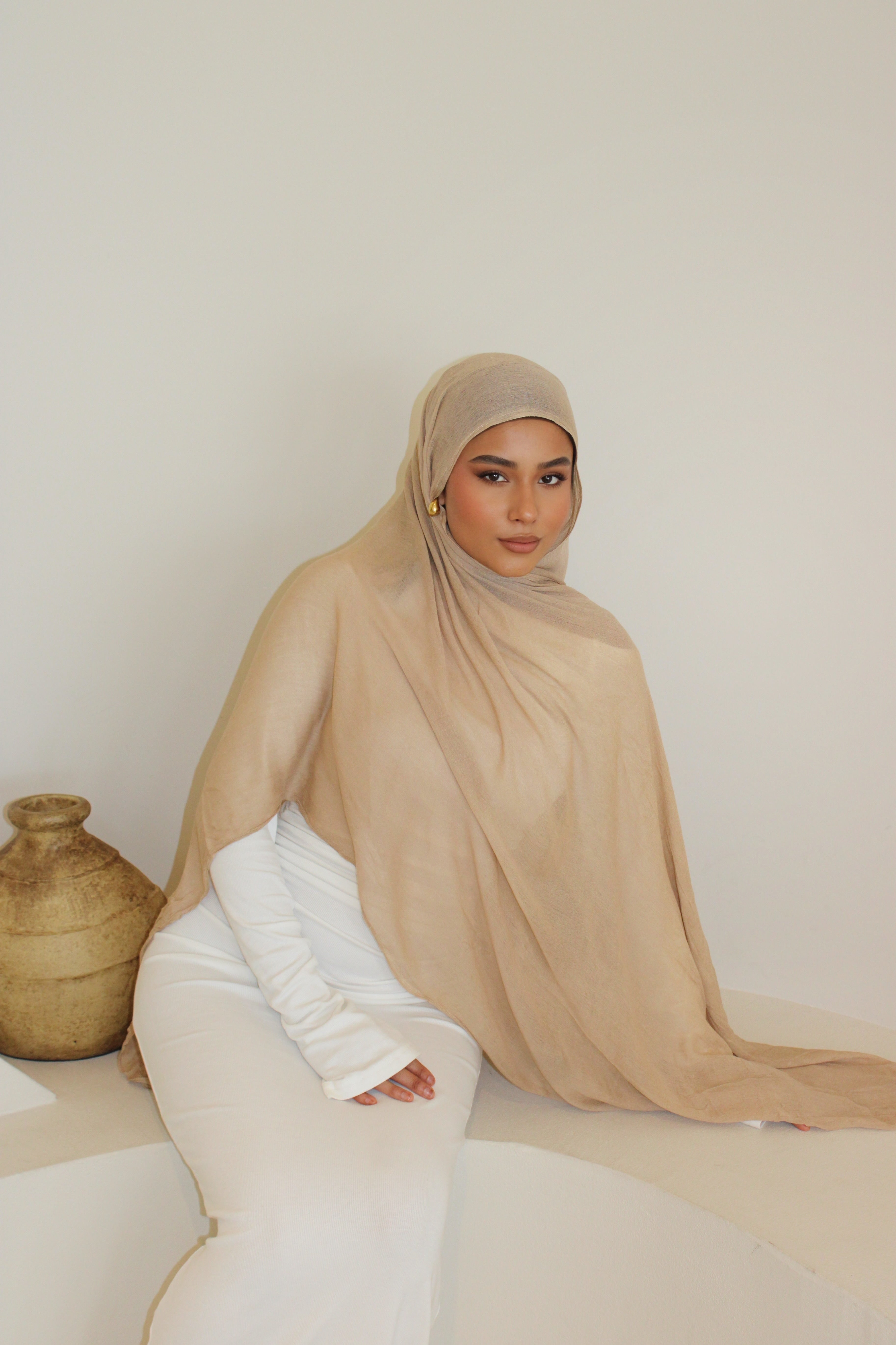Latte -Crinkle Rayon Hijab