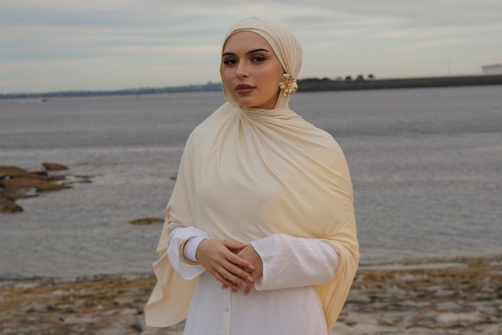 Vanilla Jersey Hijab Set