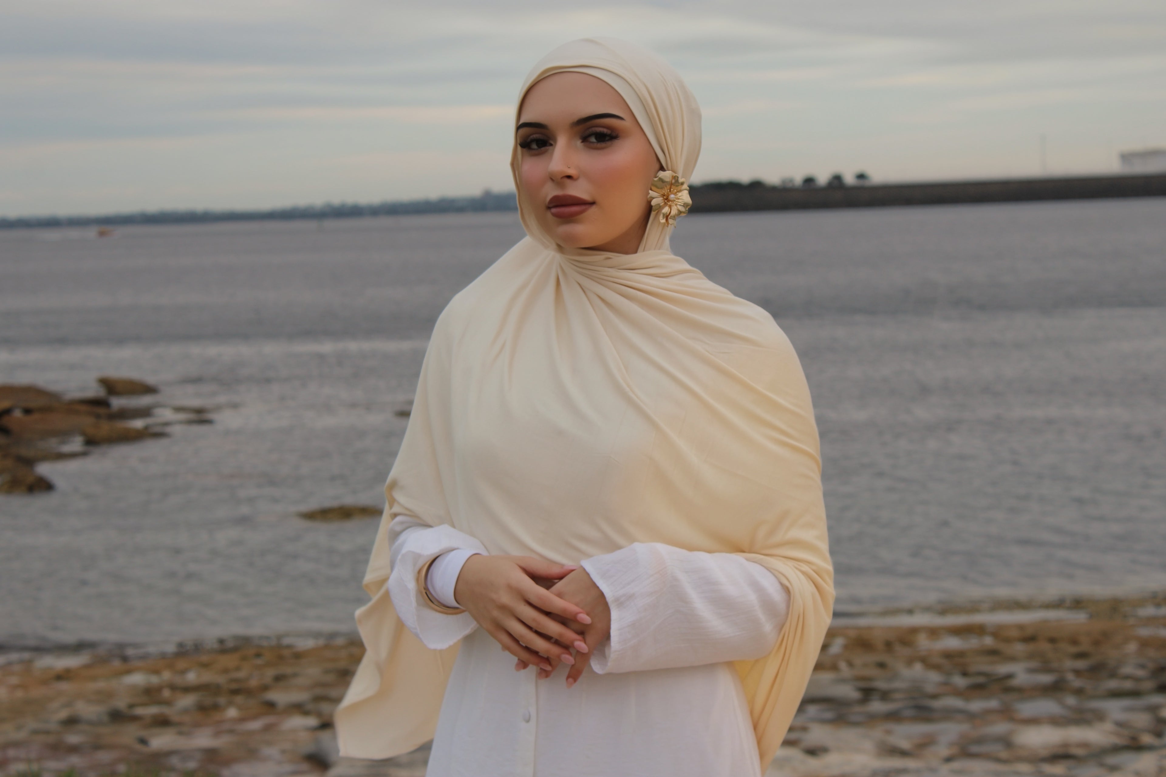 Vanilla Jersey Hijab Set