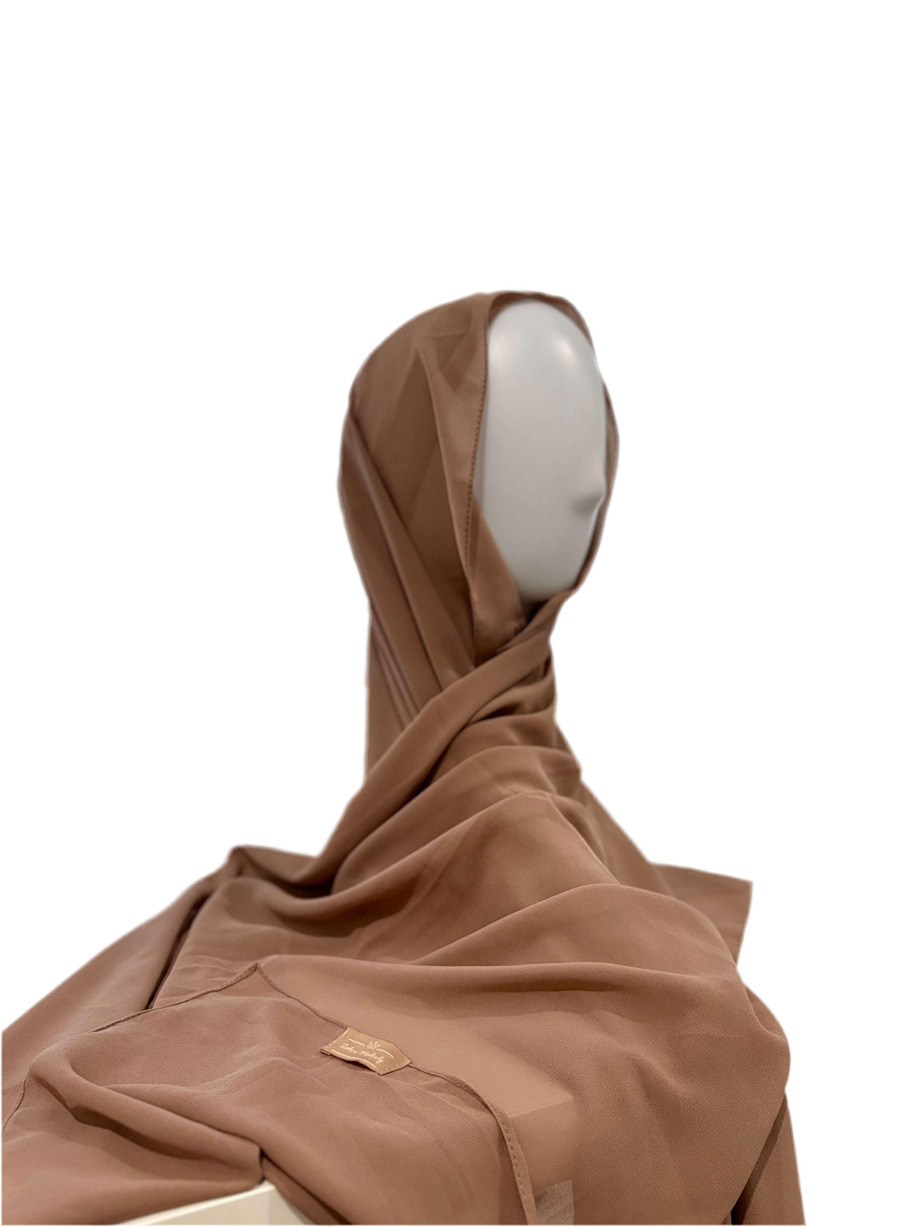 TWO IN ONE CHIFFON HIJAB & Latte