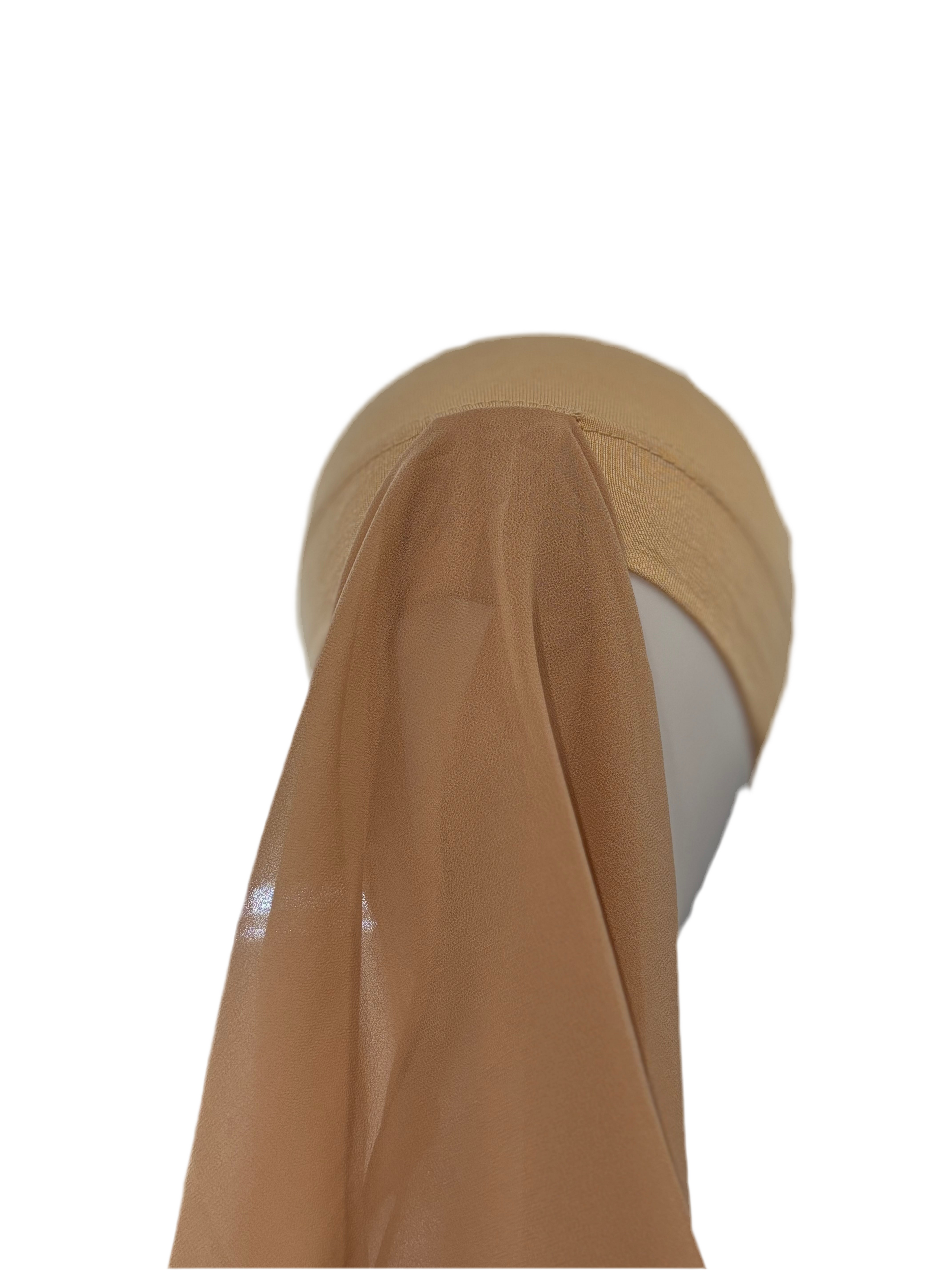 TWO IN ONE CHIFFON HIJAB & Caramel