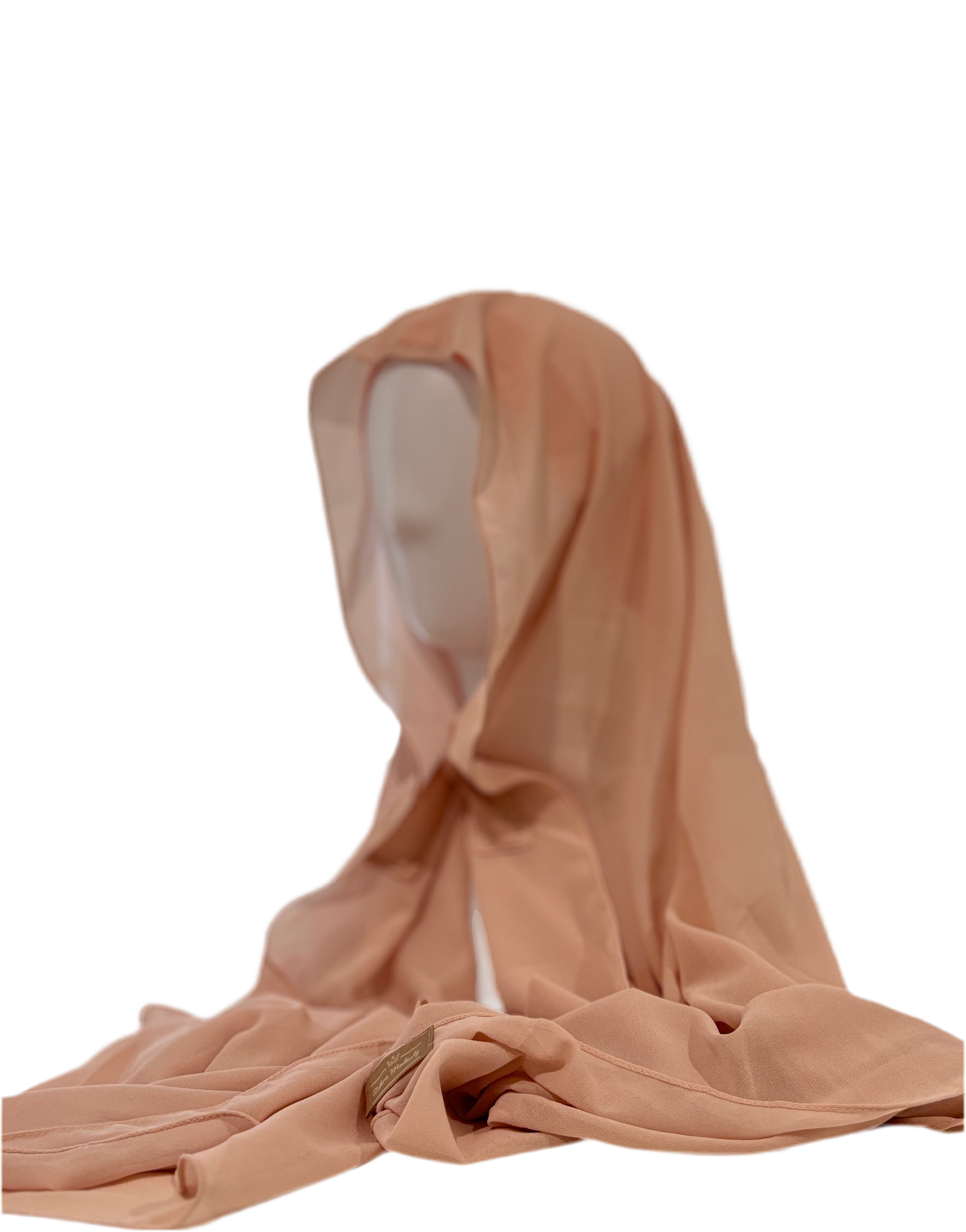 TWO IN ONE CHIFFON HIJAB & Blush Rose