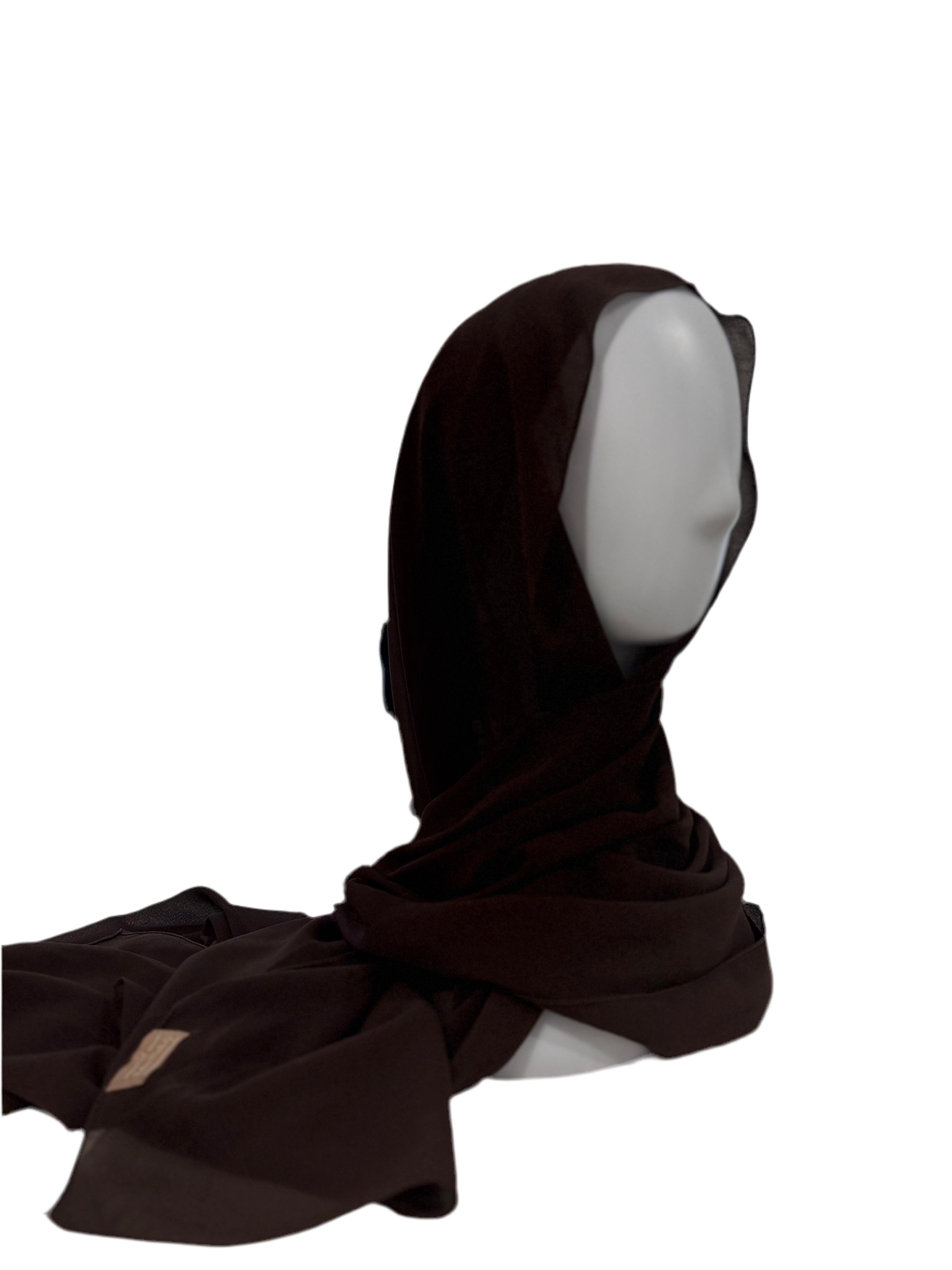 TWO IN ONE CHIFFON HIJAB & Espresso