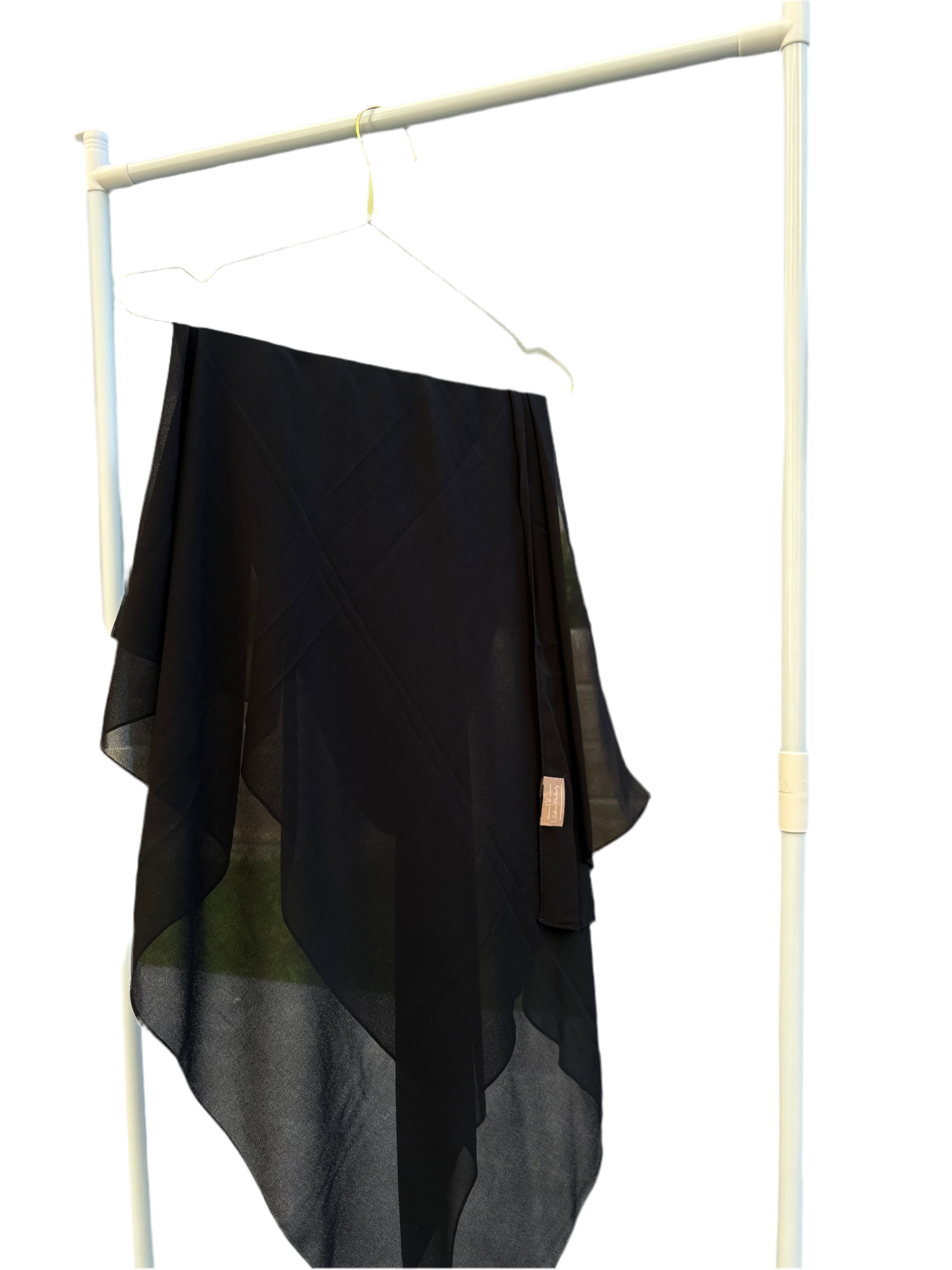 TWO IN ONE CHIFFON HIJAB & Black