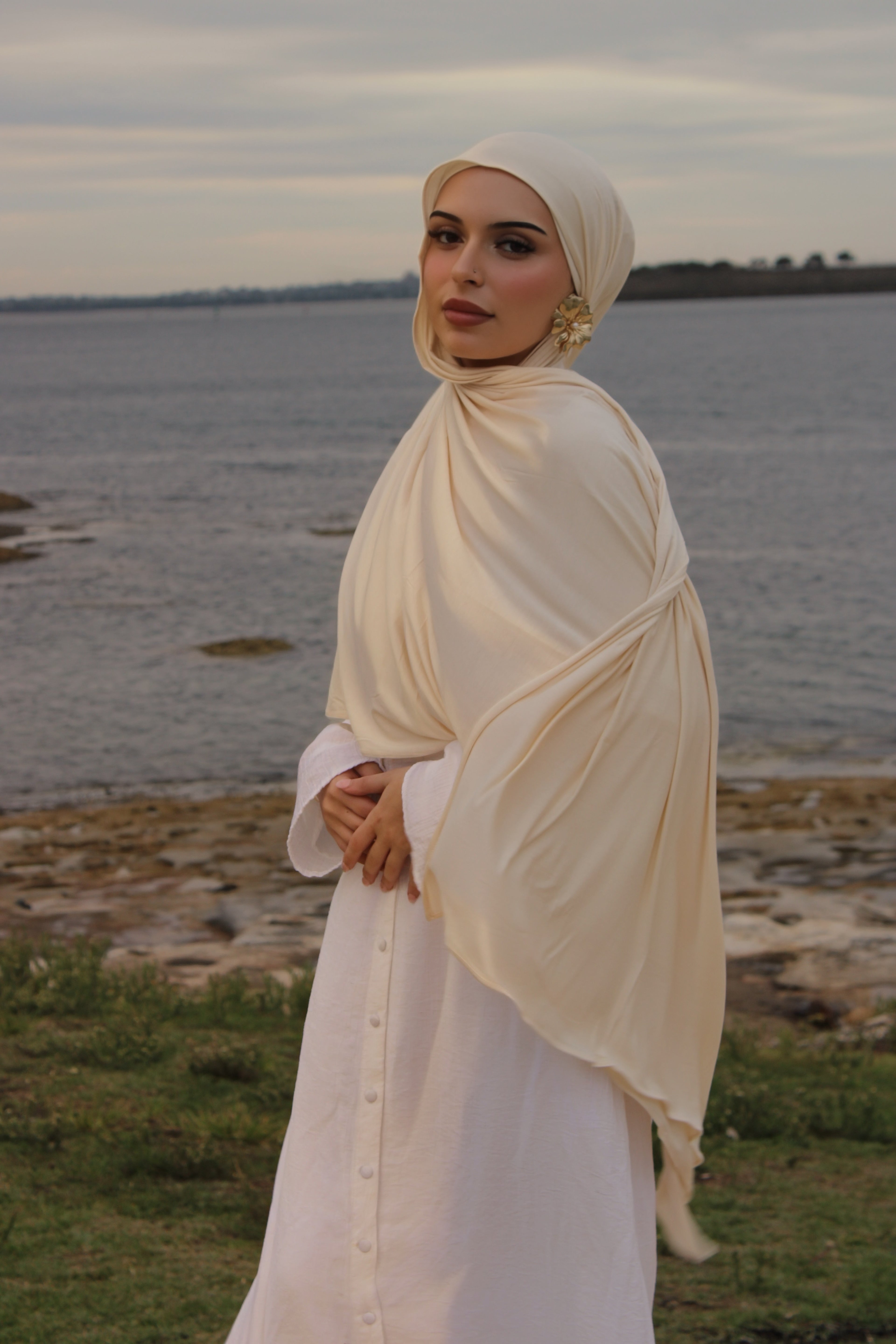 Vanilla Jersey Hijab Set