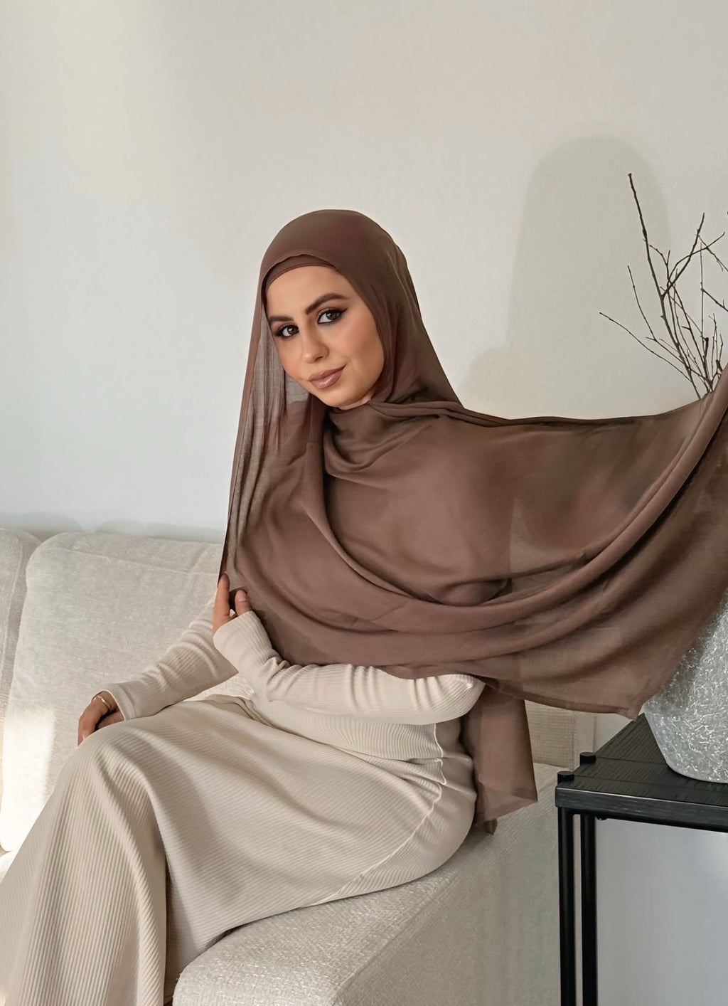 Taupe-Modal Double Stitch Set