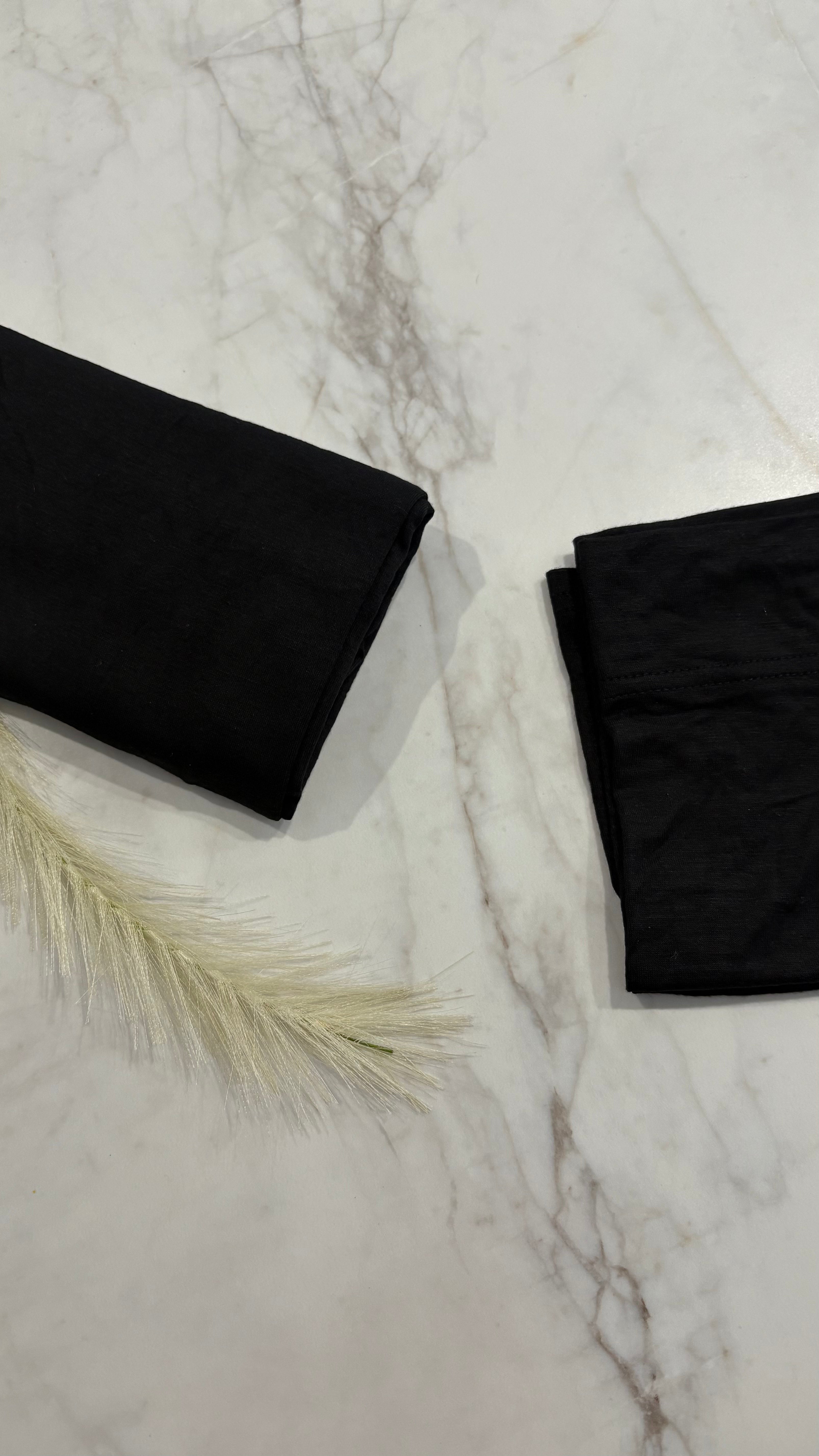 Jersey Hijab & Cap Set – Black