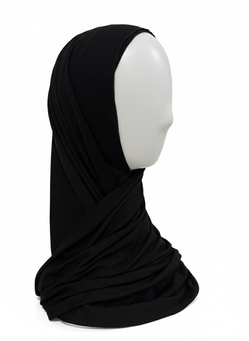 Jersey Hijab & Cap Set – Black